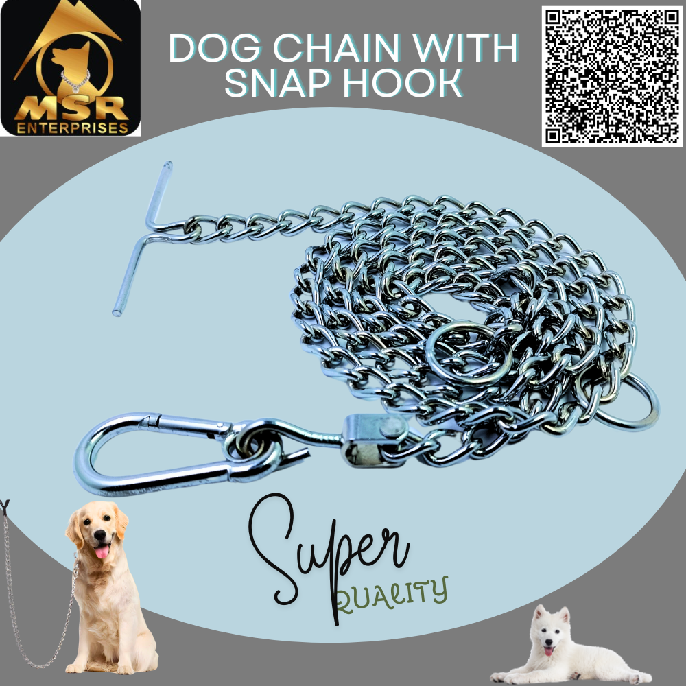 Plain Twisted Iron Dog Chain With Snap Ballan Hook