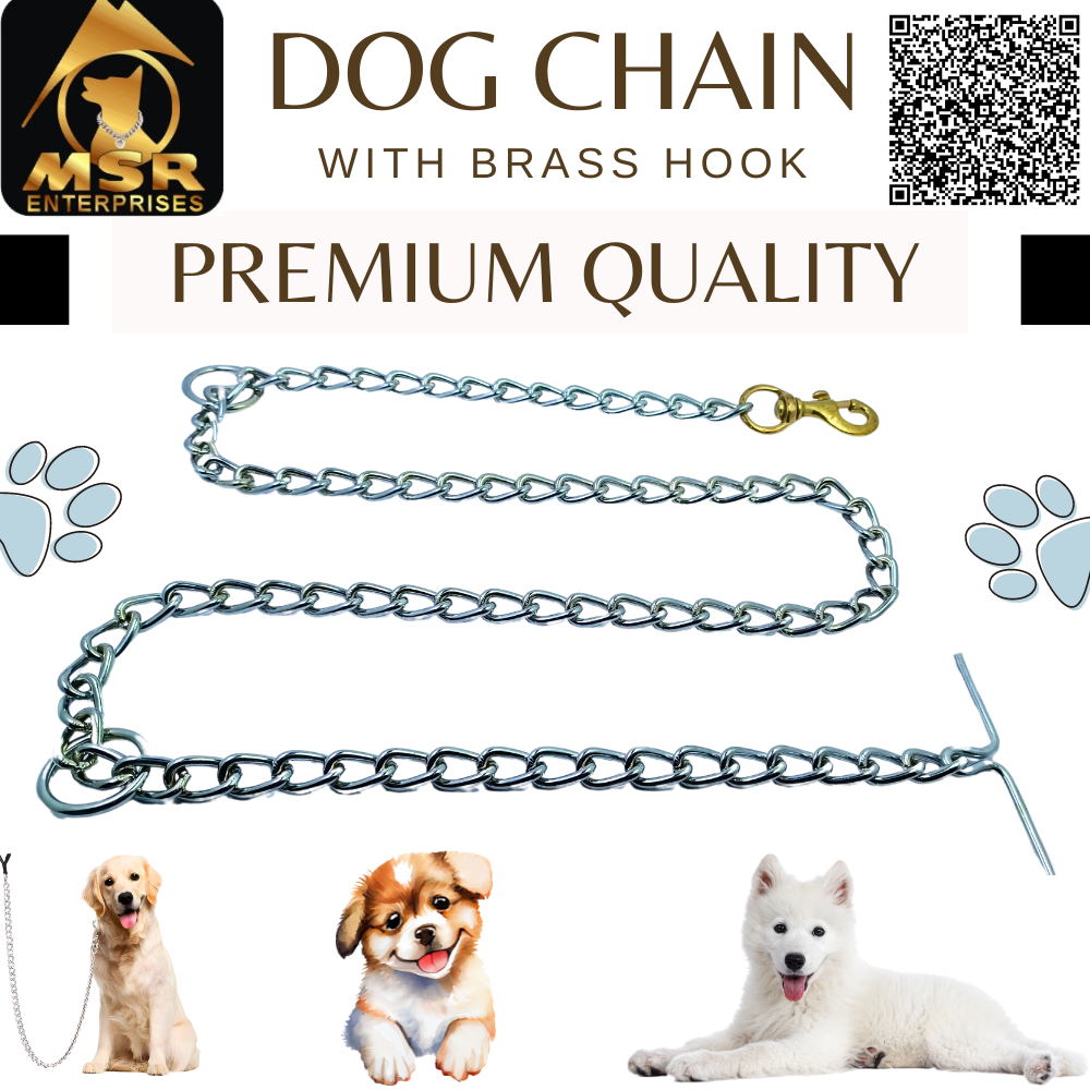 Plain Twisted Iron Dog Chain With Brass Hook