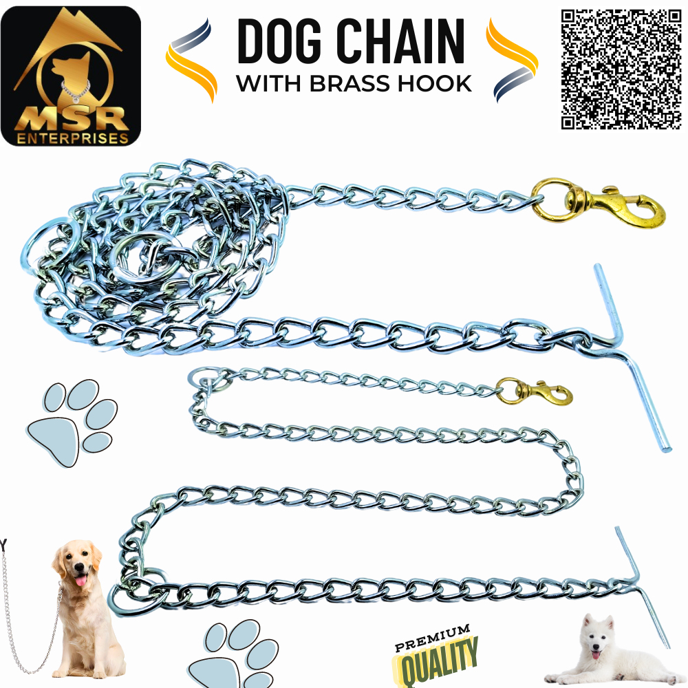 Plain Twisted Iron Dog Chain With Brass Hook