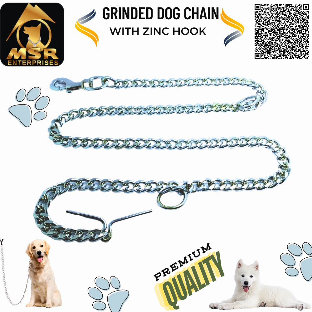 Grinded Twisted Iron Dog Chain With Zinc Hook