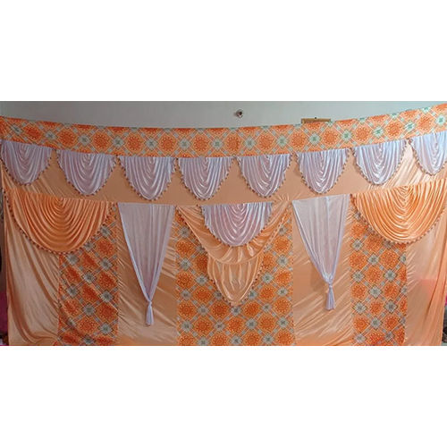 Orange And White Tent Curtain