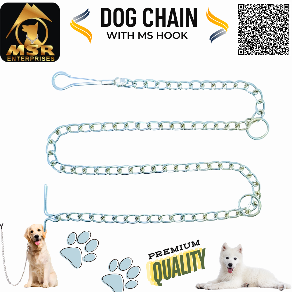 Plain Twisted Iron Dog Chain With MS Hook