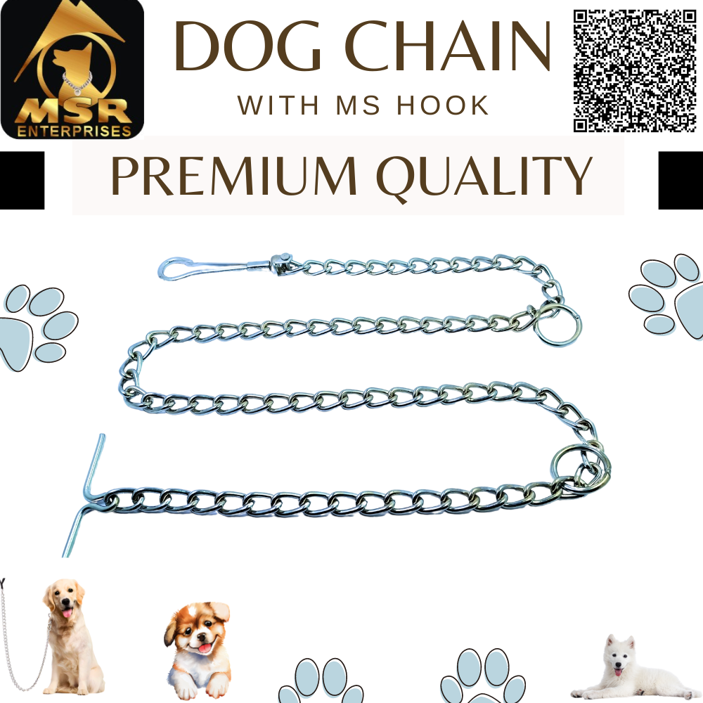 Plain Twisted Iron Dog Chain With MS Hook