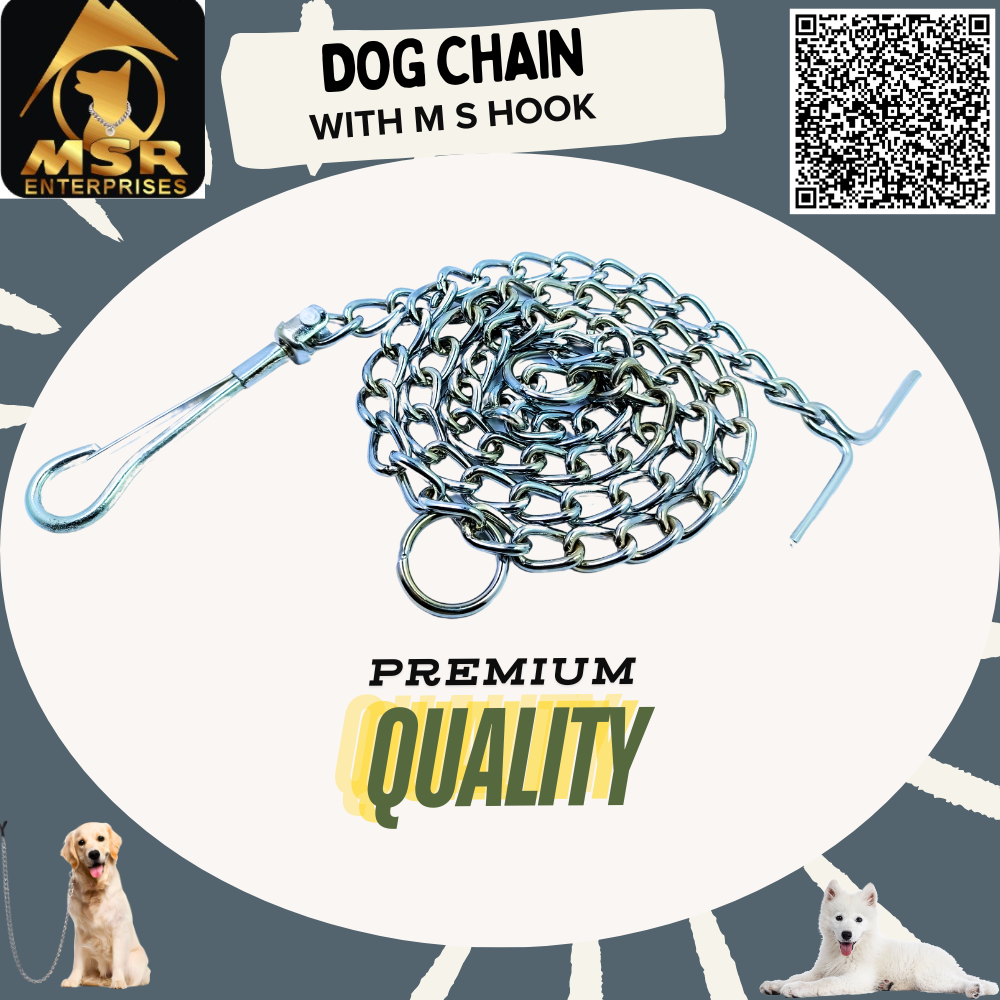 Plain Twisted Iron Dog Chain With MS Hook