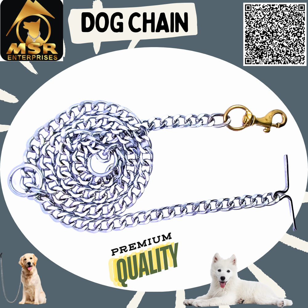 Grinded Twisted Iron Dog Chain With Brass Hook