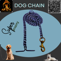 Grinded Twisted Iron Dog Chain With Brass Hook