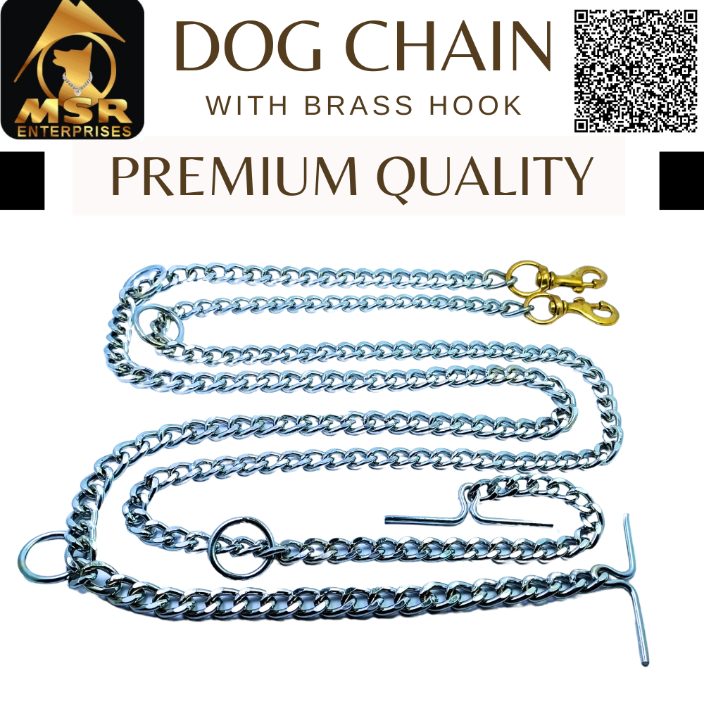 Grinded Twisted Iron Dog Chain With Brass Hook