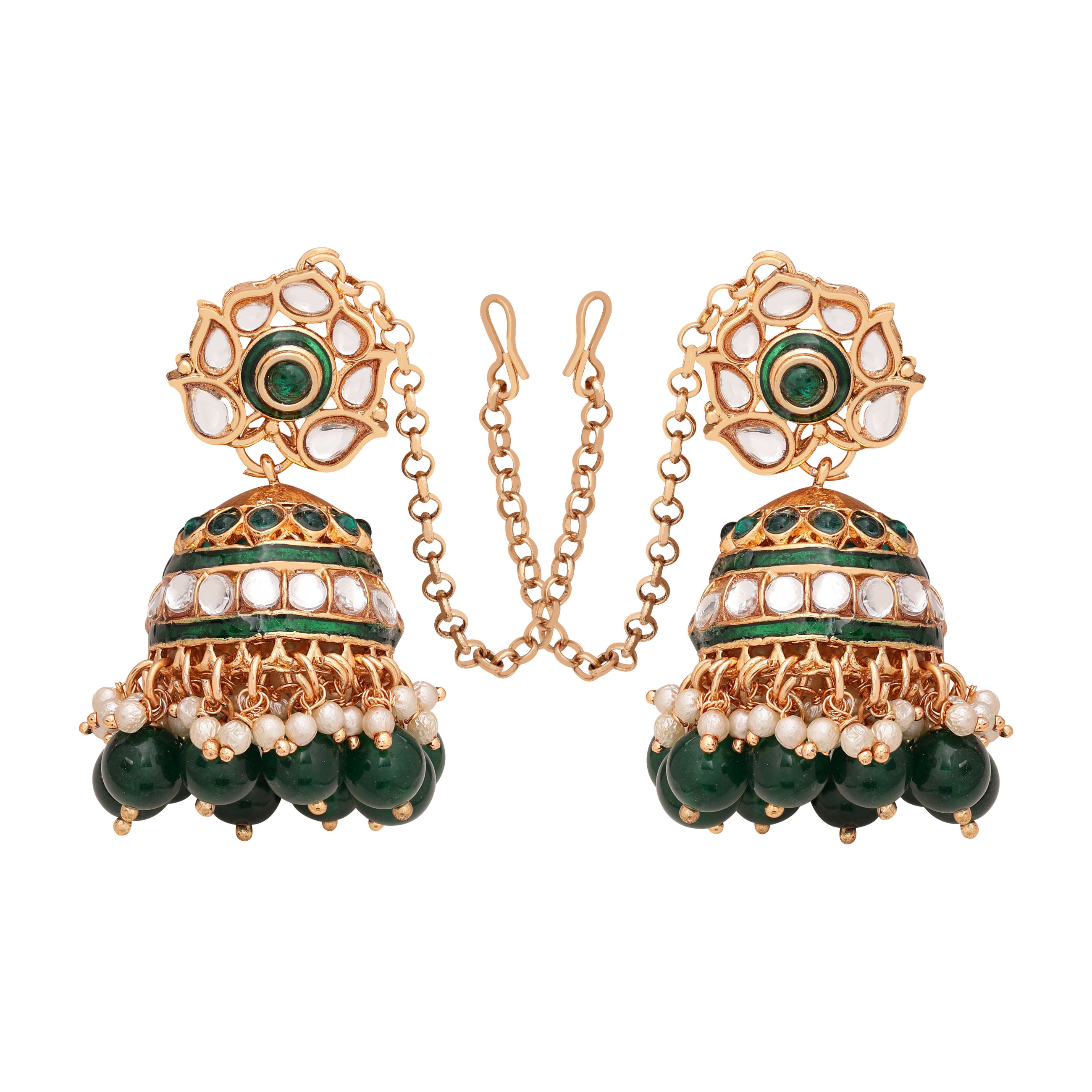 Floral Jhumki |Trendy Floral Jhumki |Kundan Jhumki |Bridal Kundan Earring |Traditional Kundan Jewelry |Meenakari Kundan Jhumki