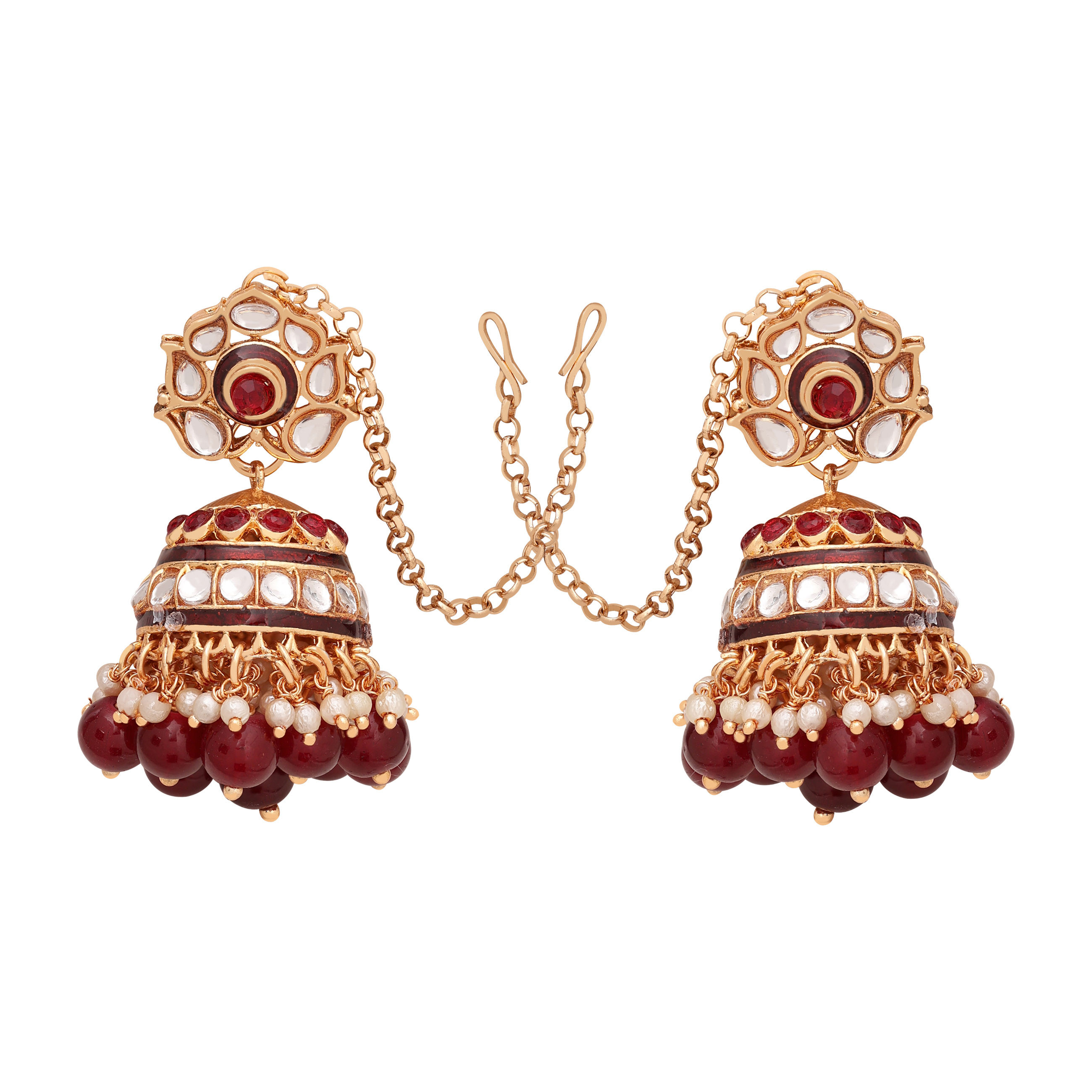 Floral Jhumki| Trendy Floral Jhumki| Kundan Jhumki |Bridal Kundan Earring |Traditional Kundan Jewelry |Meenakari Kundan Jhumki