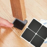 Mitsico 12 Pcs Self-Adhesive Square Furniture Pads Anti-Slip Floor Protector Pads Noise Insulation