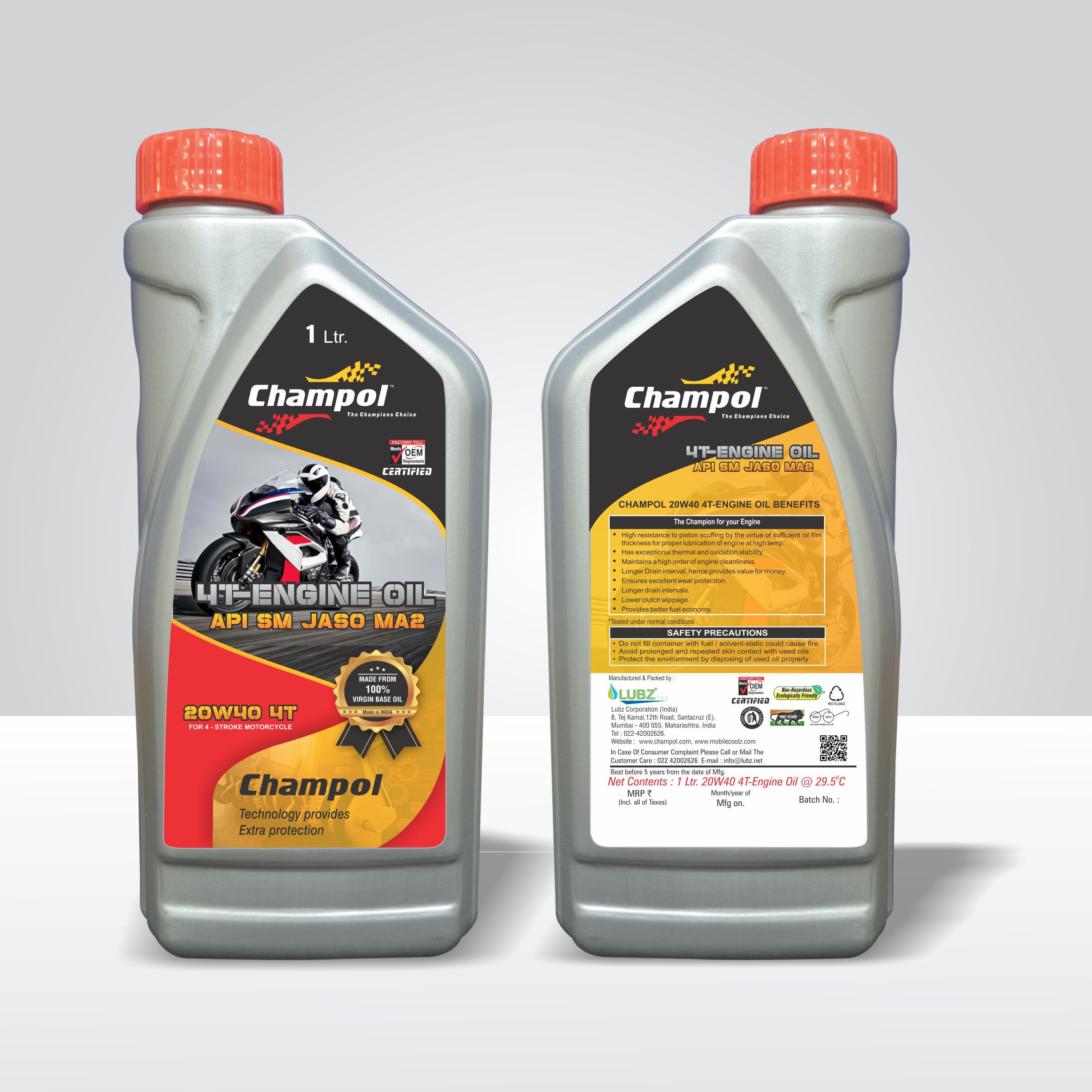 4T Bike Engine Oil SL/SM/SN (800ml/900ml/1Ltr)