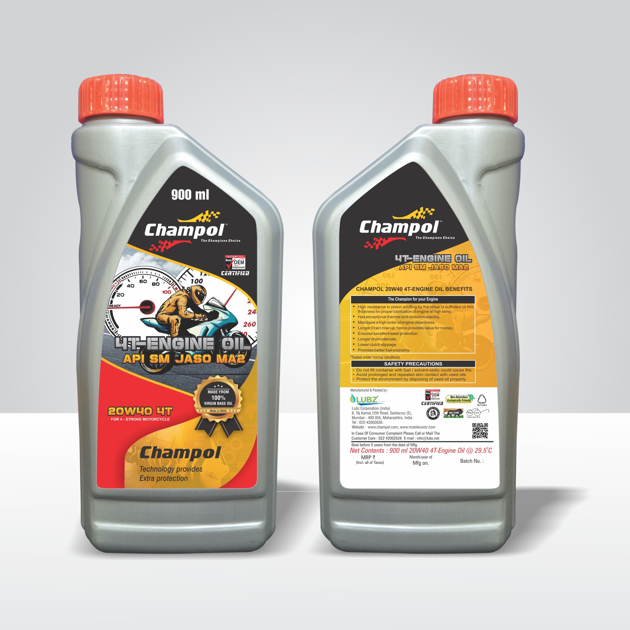 4T Bike Engine Oil SL/SM/SN (800ml/900ml/1Ltr)