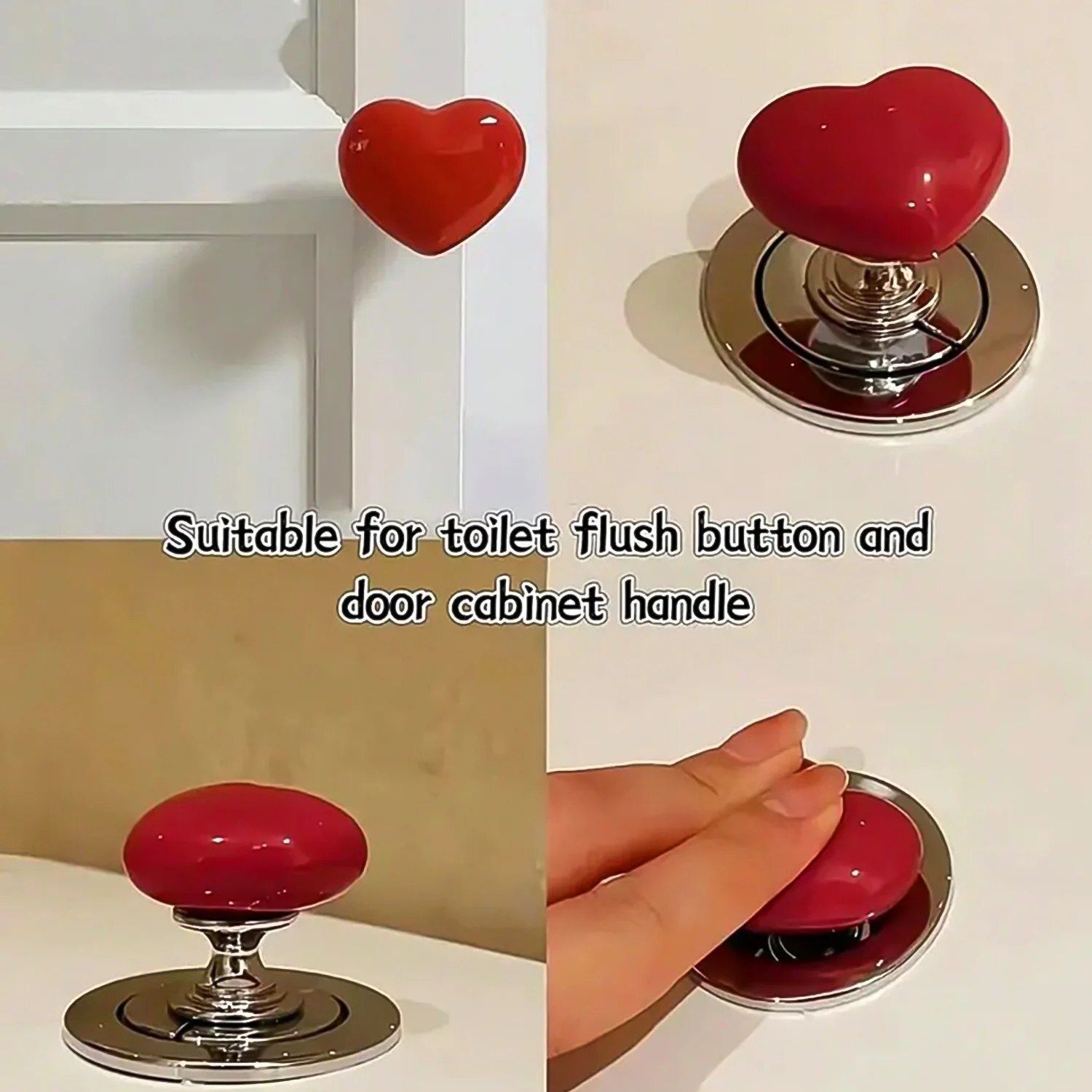 Heart-shaped Knob Pulls Toilet Press Button 17953