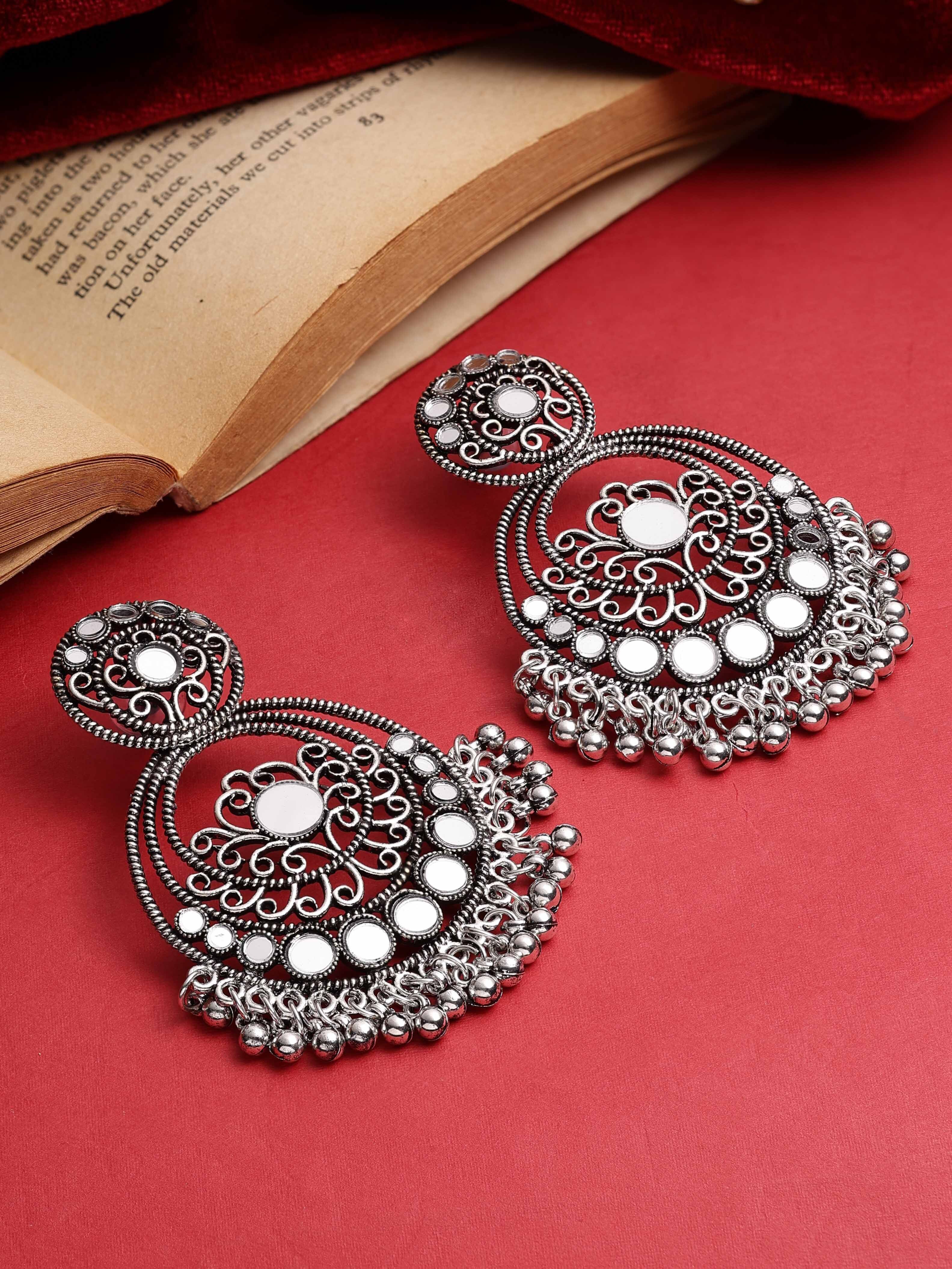 Oxidized Chandbali Earrings |Oxidized Chandbali Jewelry| Chandelier Earrings| Dangle Earrings |Fashion Earrings |Earrings