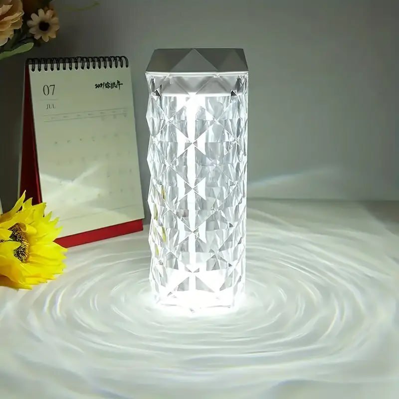 Mitsico Crystal Lamp Humidifier, Color Changing Rose Crystal Diamond LED Table Lamp