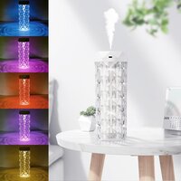 Mitsico Crystal Lamp Humidifier, Color Changing Rose Crystal Diamond LED Table Lamp