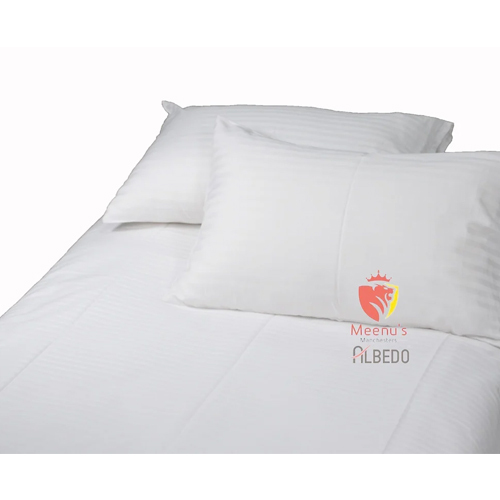 350 TC White Cotton Hotel Bed Sheet