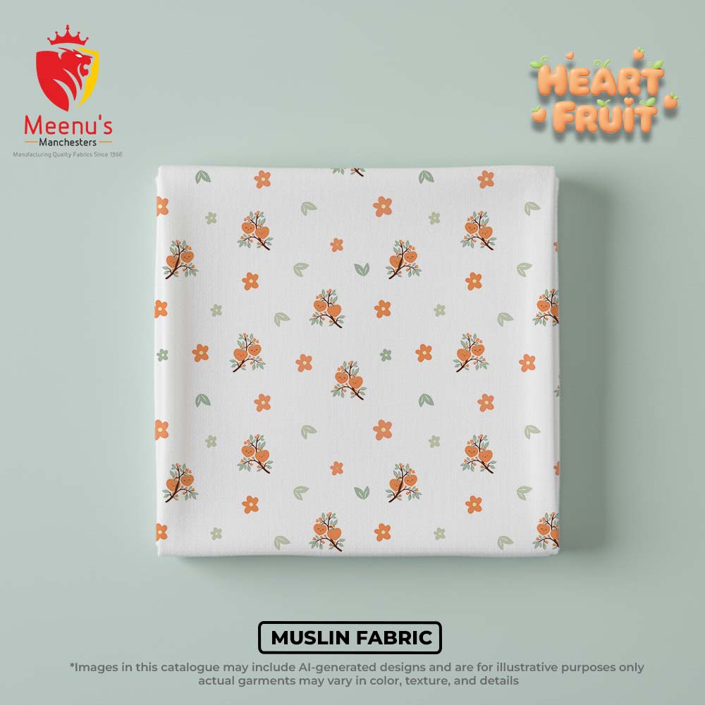 Printed Muslin Fabric - 100% Cotton, 40 Inches Wide, Multicolor Printed Design | Ideal For Baby Garments, Lightweight And Washable