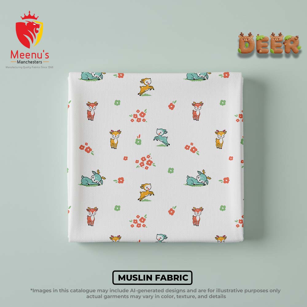 100% Compact Cotton Muslin Baby Print Fabric