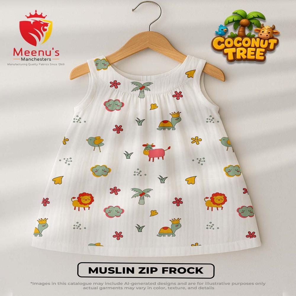 New Born Cotton Frock With Zip