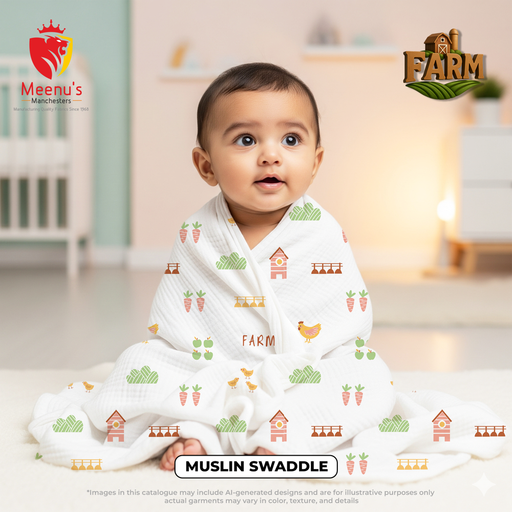 100 Percent Premium Cotton Swaddles - Soft Printed Fabric, Unisex Design For Newborns, Breathable & Washable