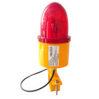 Led Obstruction Light - Metal And Plastic Construction | Yellow Coated For Durability, Bright Red Emission For Airport Safety
