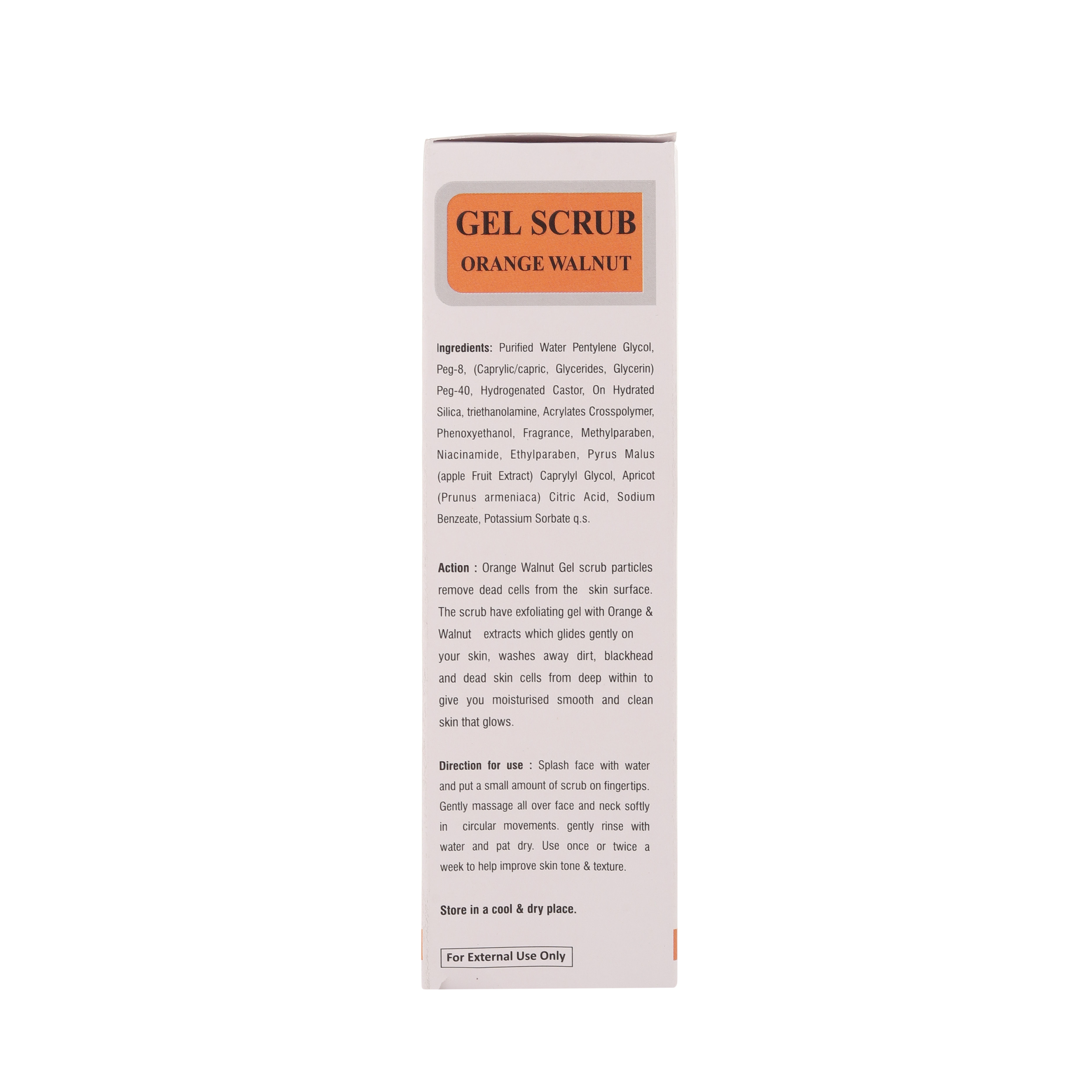 GEL SCRUB ORANGE WALNUT