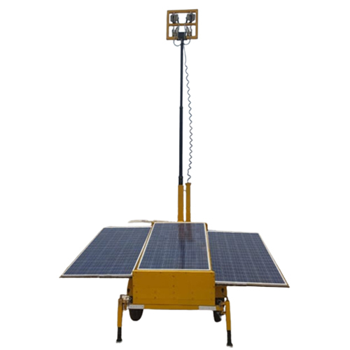 LED Solar Mobile Lighting Tower 3 panel