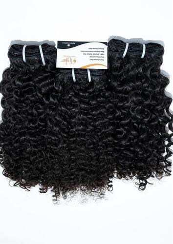 Natural Black Indian Deep Curly 100% original Human Hair Weft Extensions