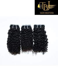 Natural Black Indian Deep Curly 100% original Human Hair Weft Extensions