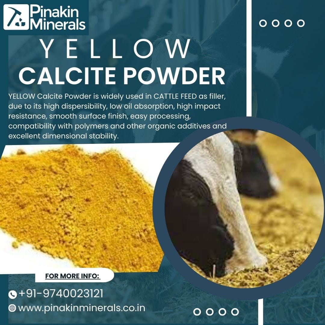 Yellow Calcite Powder Cattle Feed Grade - Application: Industrial