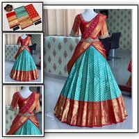 Kanjiveram Silk Zari Lehanga - Color: As Per Image