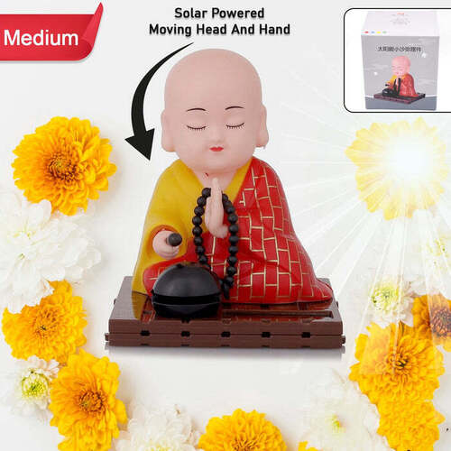 Solar Powered Sitting Gautam Buddha Statue for home  18148