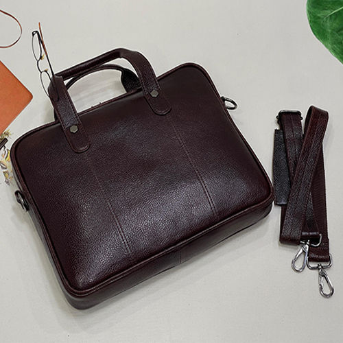 Office Leather Laptop Bags - Color: Black