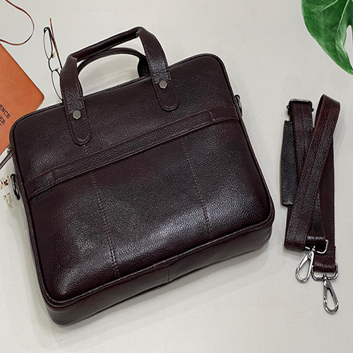 Plain Leather Laptop Bag