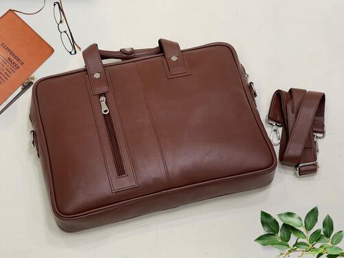 18 inch PU Light Brown Leatherette Laptop Bags