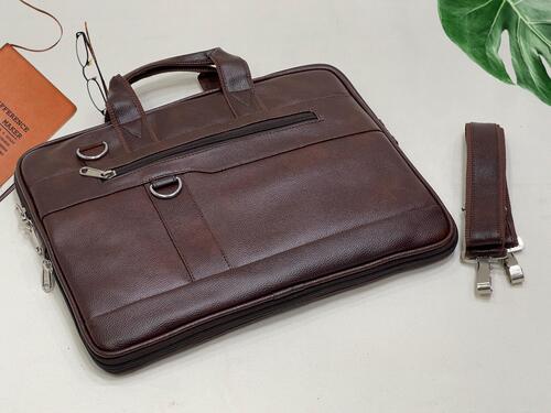 18inch Dark Brown Pu Leatherette Laptop Bags