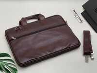 18inch Dark Brown PU Leatherette Laptop Bags