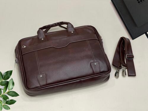 18inch Dark Brown PU Leatherette Laptop Bags