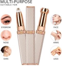 Mitsico 2 In 1 Rechargeable Facial Hair Remover With Replaceable Heads, Professional Painless Personal Hair Removal Eyebrow Razor With Indicator Lights, (rose Gold) - Age Group: Women