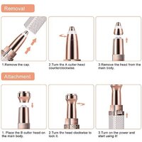 Mitsico 2 in 1 Rechargeable Facial Hair Remover with Replaceable Heads, Professional Painless Personal Hair Removal Eyebrow Razor with Indicator Lights, (Rose Gold)