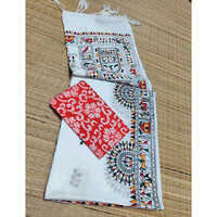 Stylish Khadi Cotton With Madhubani Print Saree