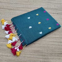 Cotton Multi Colour Love Embroidery Saree