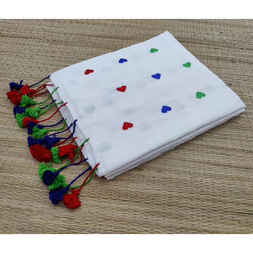 Handloom Cotton Multi Colour Love Embroidery Saree