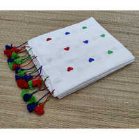 Handloom Cotton Multi Colour Love Embroidery Saree