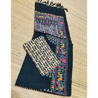 Khadi Cotton With Madhubani Print Saree