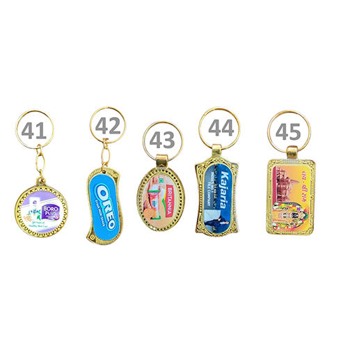 Spl Golden Photo Laminated Key Chain - Color: Multi Colour