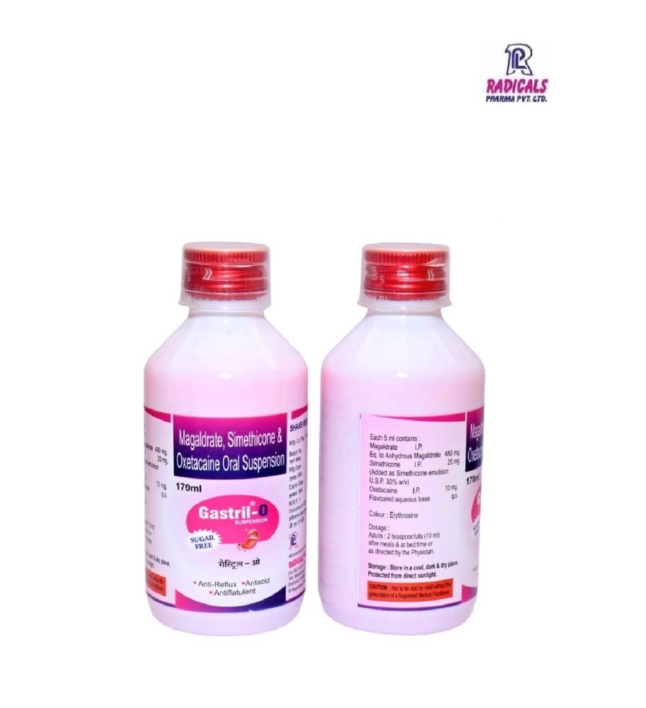 Magaldrate Simethicone Oxetacaine Suspension - 480 mg Magaldrate, 20 mg Simethicone, 10 mg Oxetacaine , Suitable for Adults and Women, Liquid Form