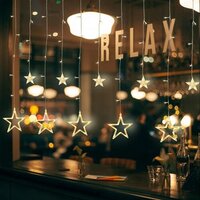 Mitsico 5+5 LED Star Lights Curtain String Lights, Decorative Bedroom Indoor Outdoor