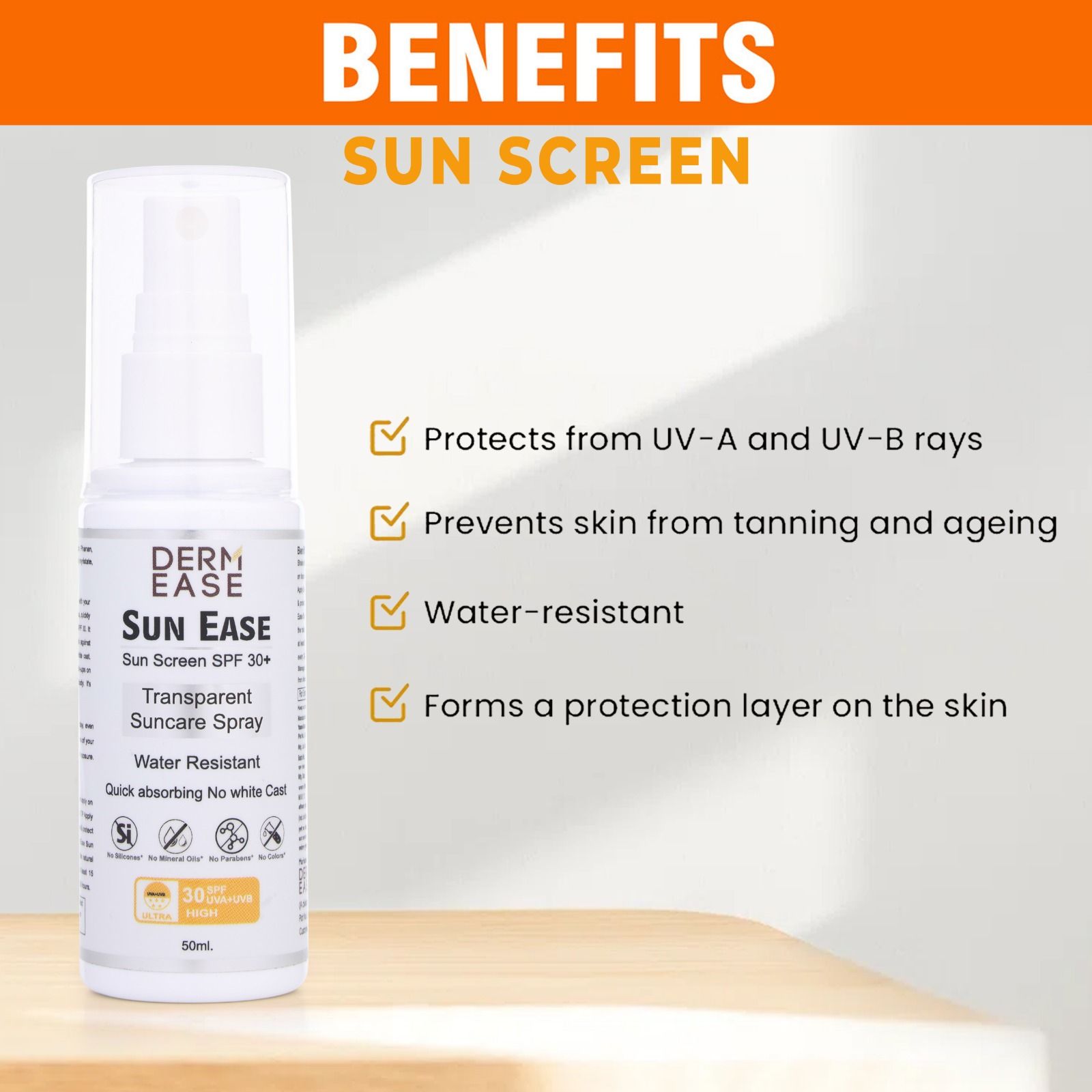 SUN EASE SUNSCREEN SPF 30++ SPRAY